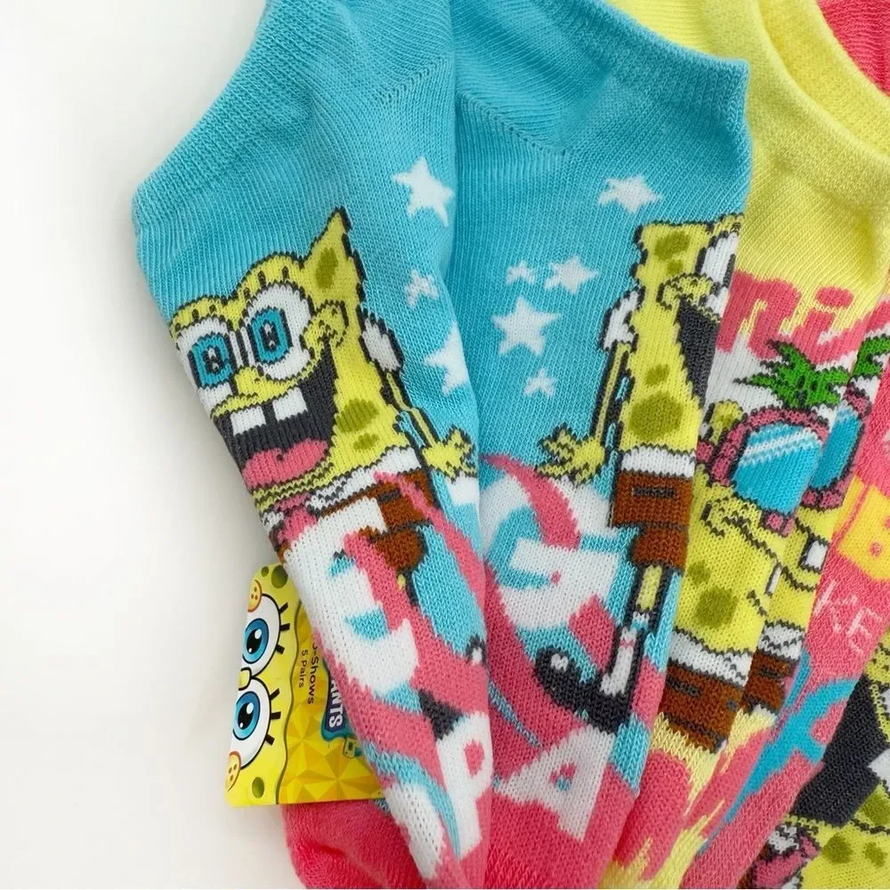 Spongebob Squarepants Womens No Show Socks Pineapple Pink Blue Fun Y2K Gift